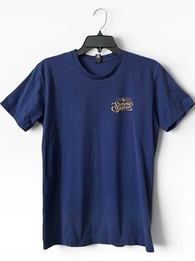 as Colour Staple Summer Moon T-Shirt Mens Size S Blue Cotton Logo Short Sleeve